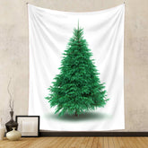 Lofaris White And Green Art Decor Christmas Tree Wall Tapestry